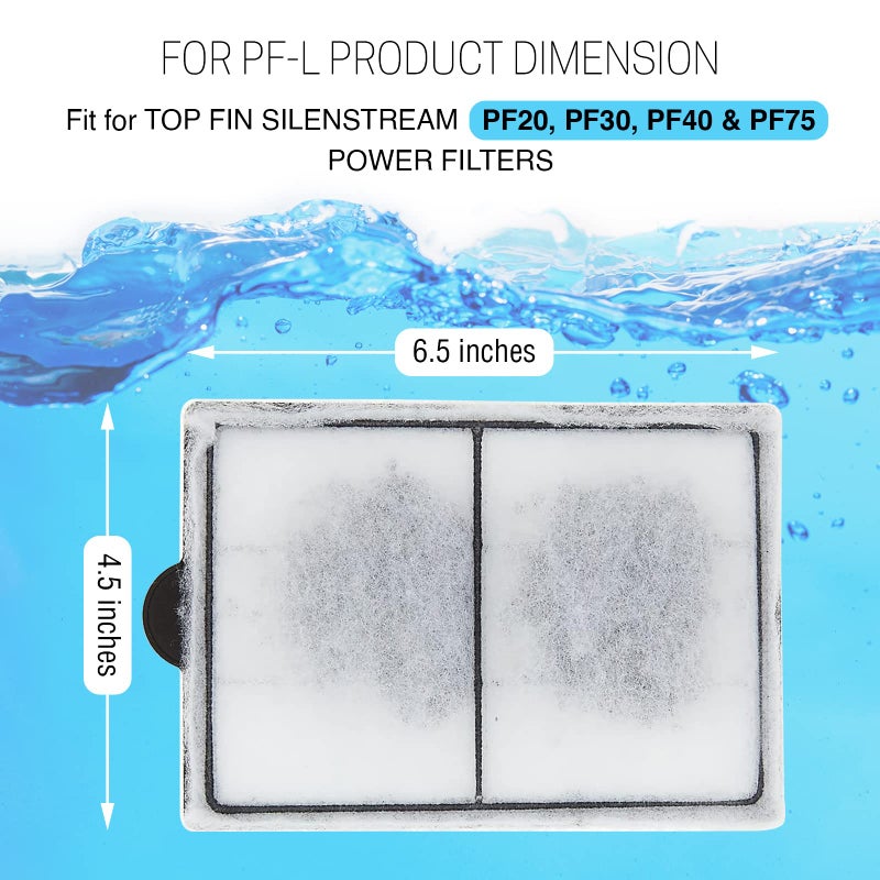 Top Fin Silenstream PF-L Refill for PF20, PF30, PF40 and PF75 Power Filters 6.5in x 4.5- (12 Count) 1 Year Supply - Image 4